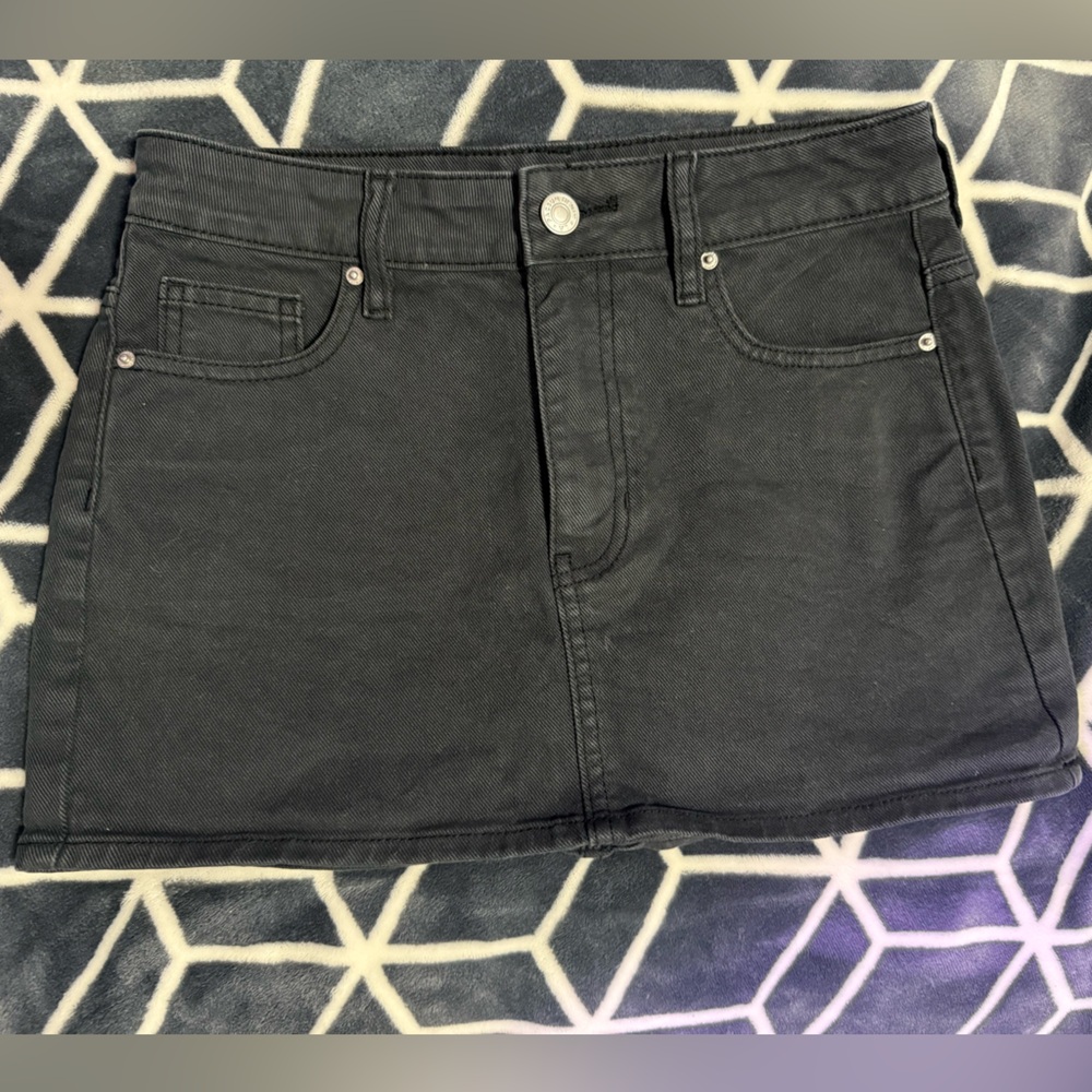 PacSun Washed Black Denim Mini Skirt